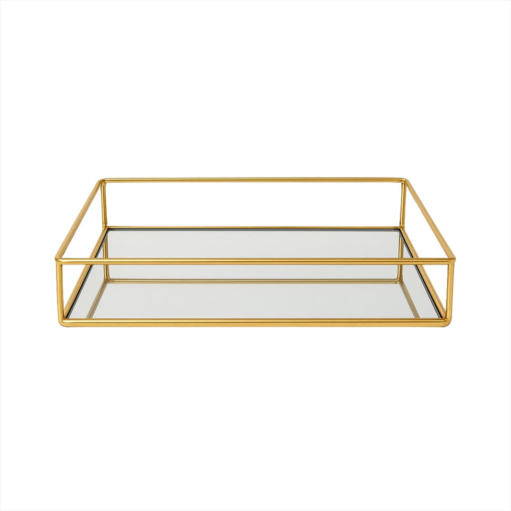 Bandeja Enfeites de Mesa Metal Vidro Escritórios Mesa Vasos