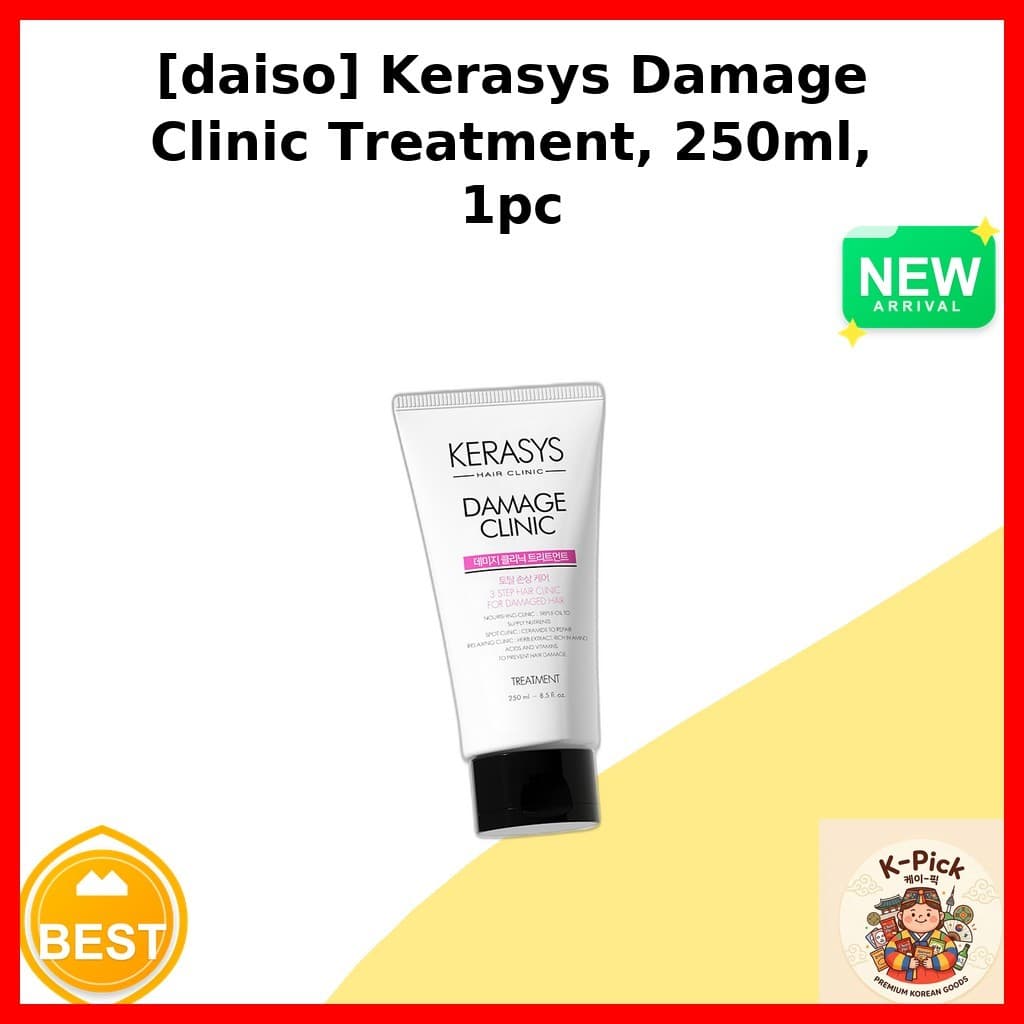 [daiso] Tratamento Clínico Kerasys Damage , 250ml , 1 Unidade/Capilar Coreano/Reparação De Danos/100 % Genuíno Por k_pic