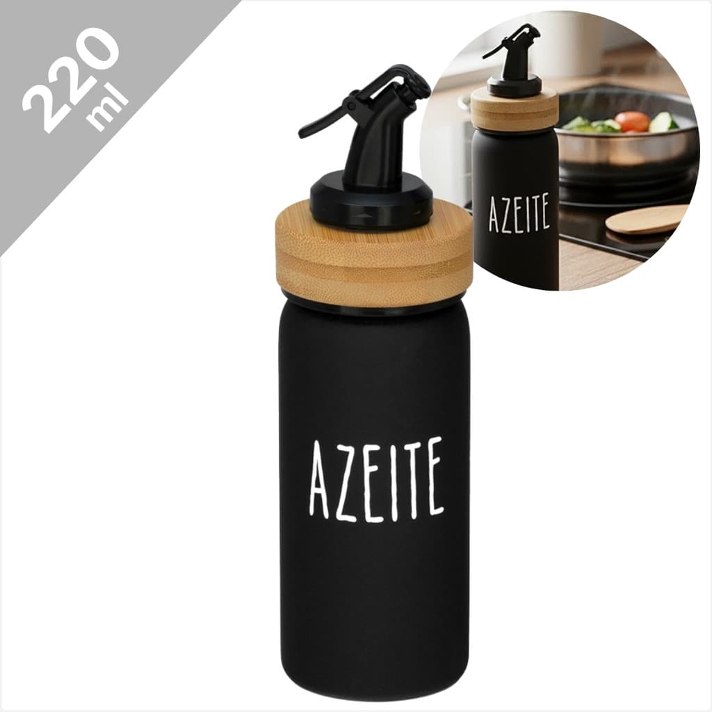 Garrafa Vidro 220ml Para Azeite Doha Com Bico Dosador Cozinha Moderna Funcional