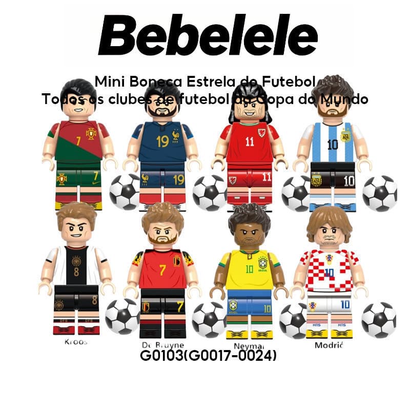 Mini boneca, brinquedo de boneca de bloco de construção, time de futebol do jogo da Copa do Mundo（1-1）