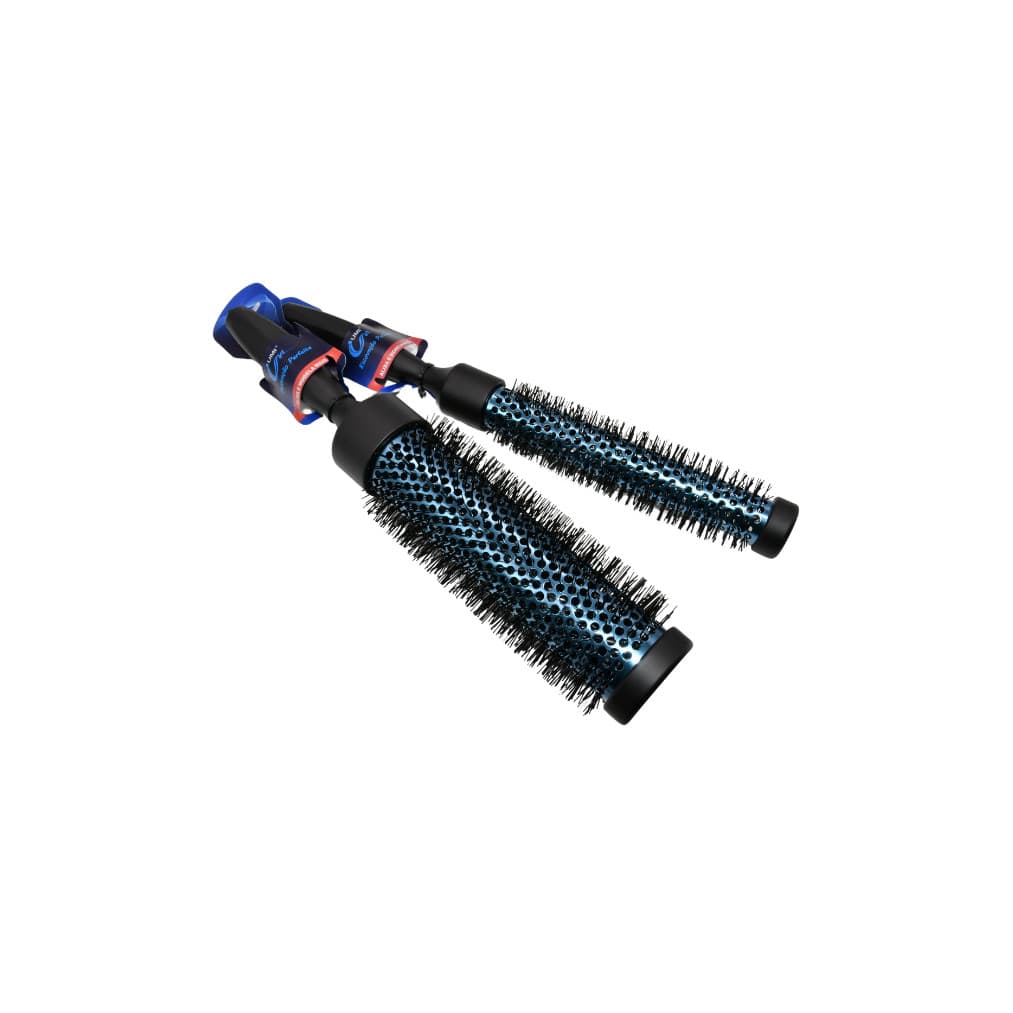 Kit 2 Escovas Térmica Longa Vazada 33cm Pra Modelar  e Escovar Cabelos Tamanho Pequeno e Grande