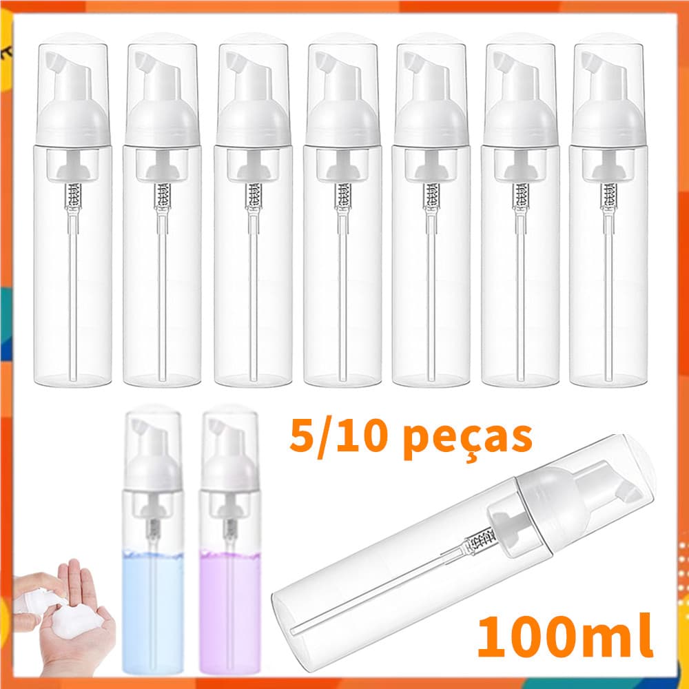 Garrafa de espuma portátil para viagem, 100ml, dispensador de espuma de grande capacidade, limpador Facial adequado
