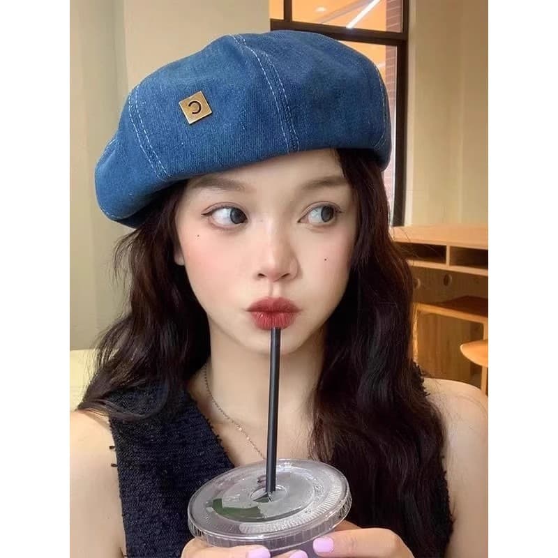 Primavera outono boina influenciador estilo feminino verão japonês Retro Cowboy pintor chapéu estilo coreano chapéu octo