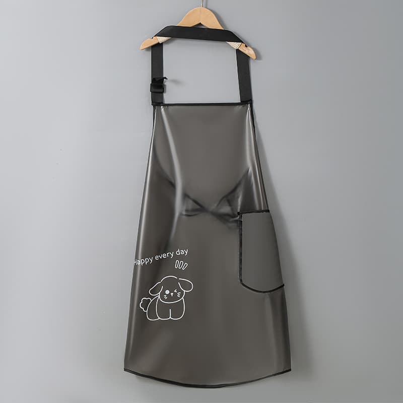 Avental semitransparente de TPU para uso na cozinha, avental feminino elegante para refeições, à prova d'água e resisten