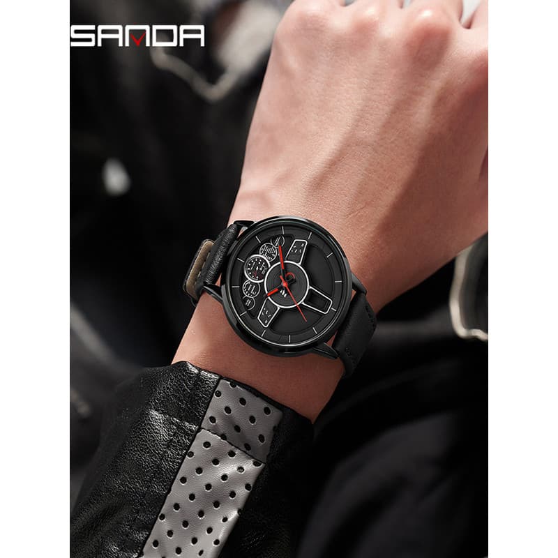 Sanda marca novo produto relógio criativo volante relógio masculino estudante à prova dwaterproof água moda na moda reló