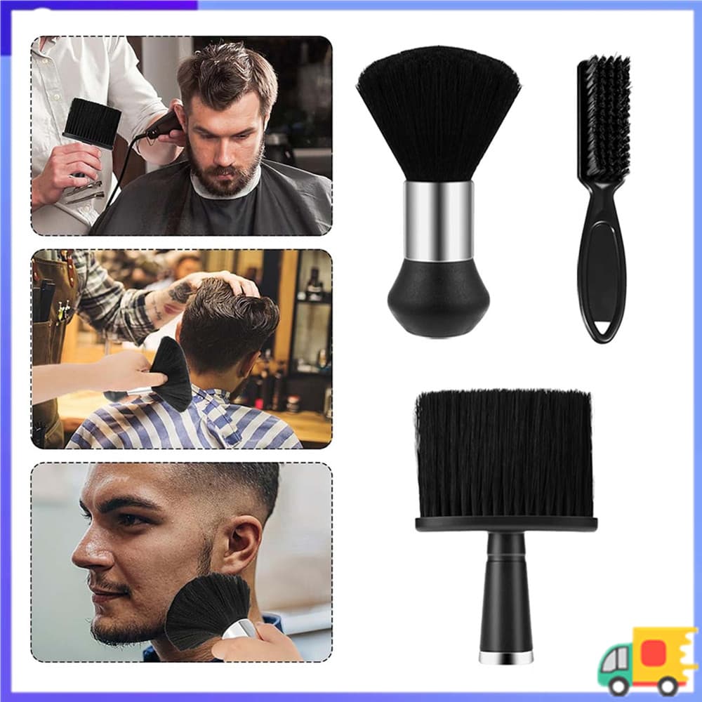 Conjunto de 3 peças de escova de desbotamento profissional para corte de cabelo, escova de estilo de barba, conjunto de