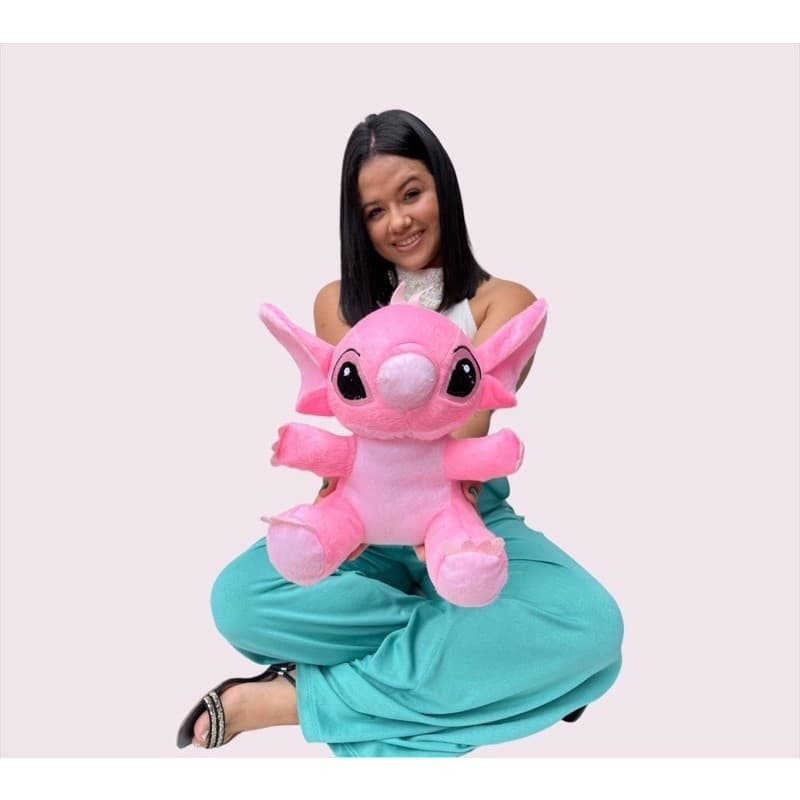Pelúcia Stitch Rosa 26cm Decoração Para Quarto e Presente Menina