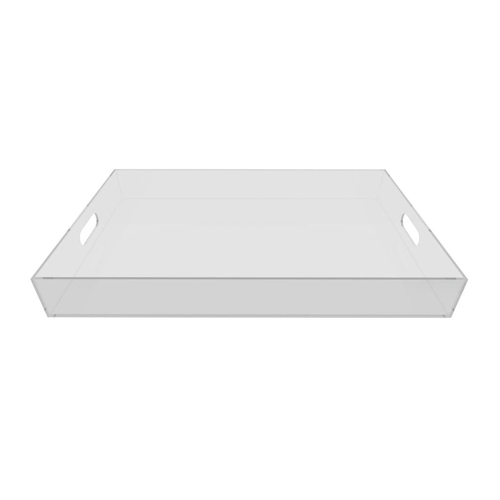Bandeja Grande Enfeite Decoração Organizadora 40 x 25cm Acrílico Cristal Sala Cozinha Banheiro