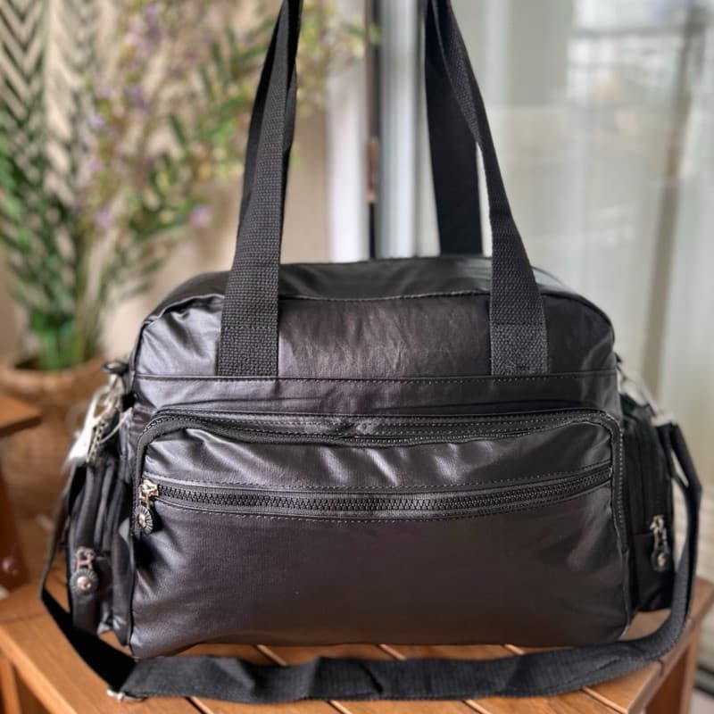 Bolsa Feminina Nylon Impermeável Grande 40cm Academia Viagem Maternidade Transversal