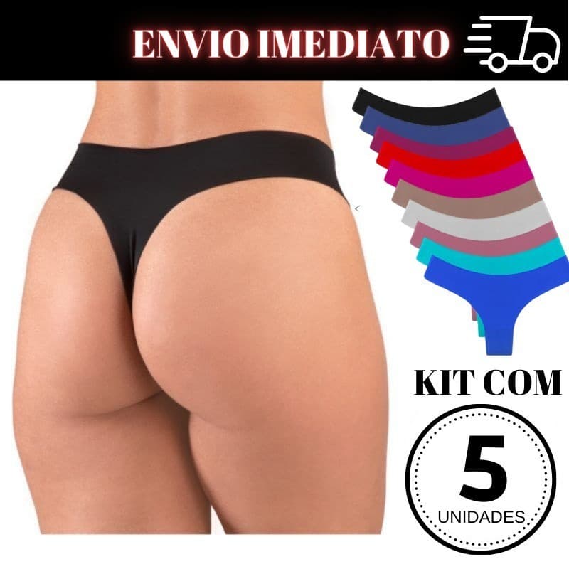 kit 5 calcinhas FIO DENTAL tanga sem costura corte a laser não marca legging