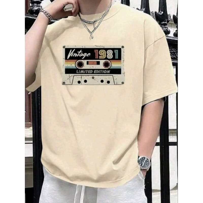 Camiseta Camisa Masculina Fio 30.1 Vintage 1981 Estampada Casual