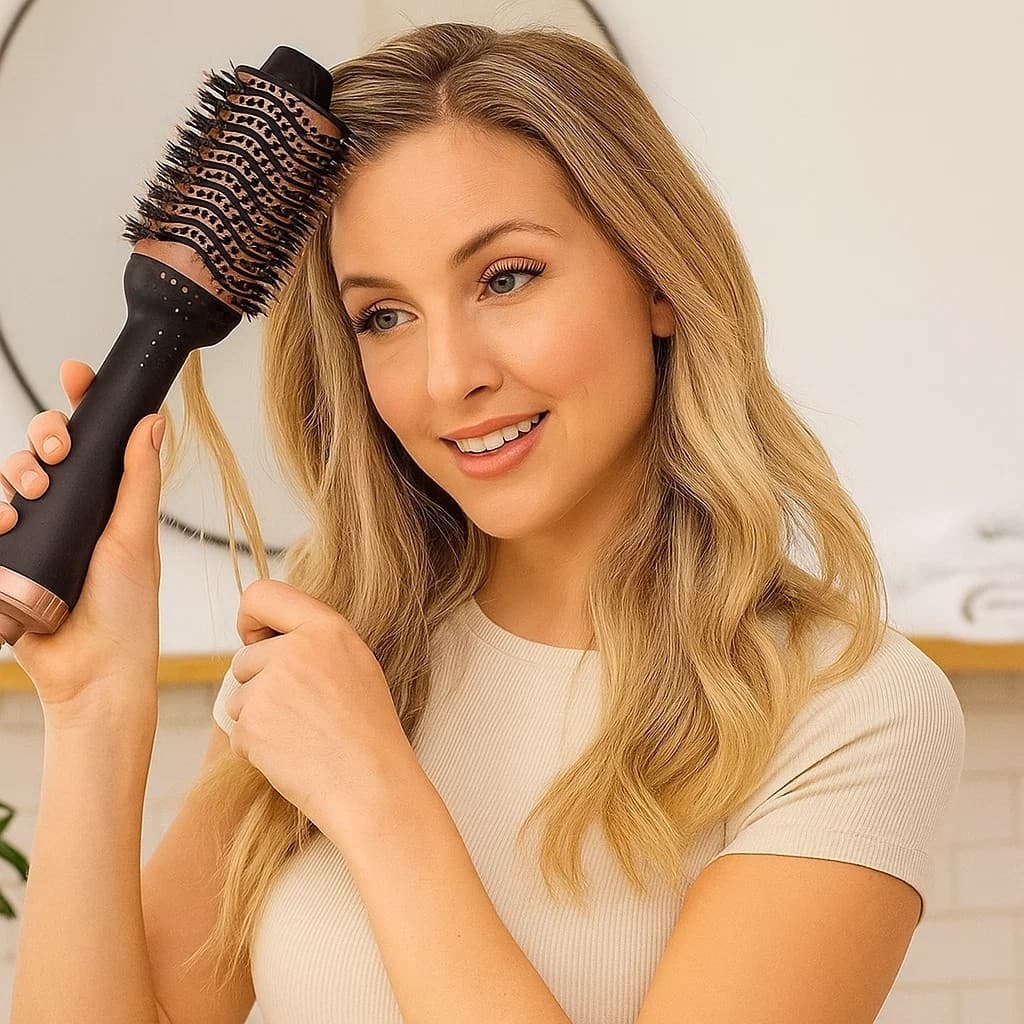 Escova Secadora Cabelo Profissional Bivolt Alisadora Modeladora Volume Secagem Ondular