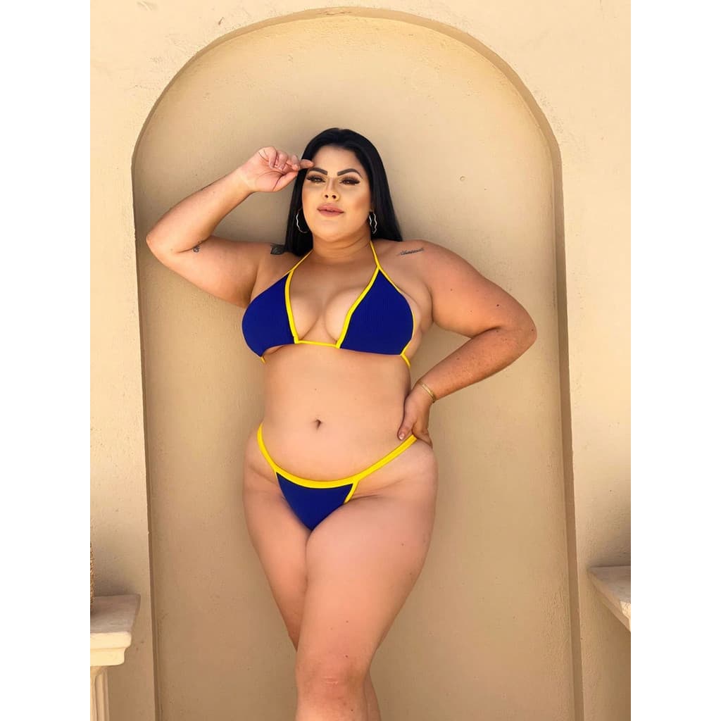 Biquíni Feminino Plus Size Marquinha Moda Praia Fio Dental