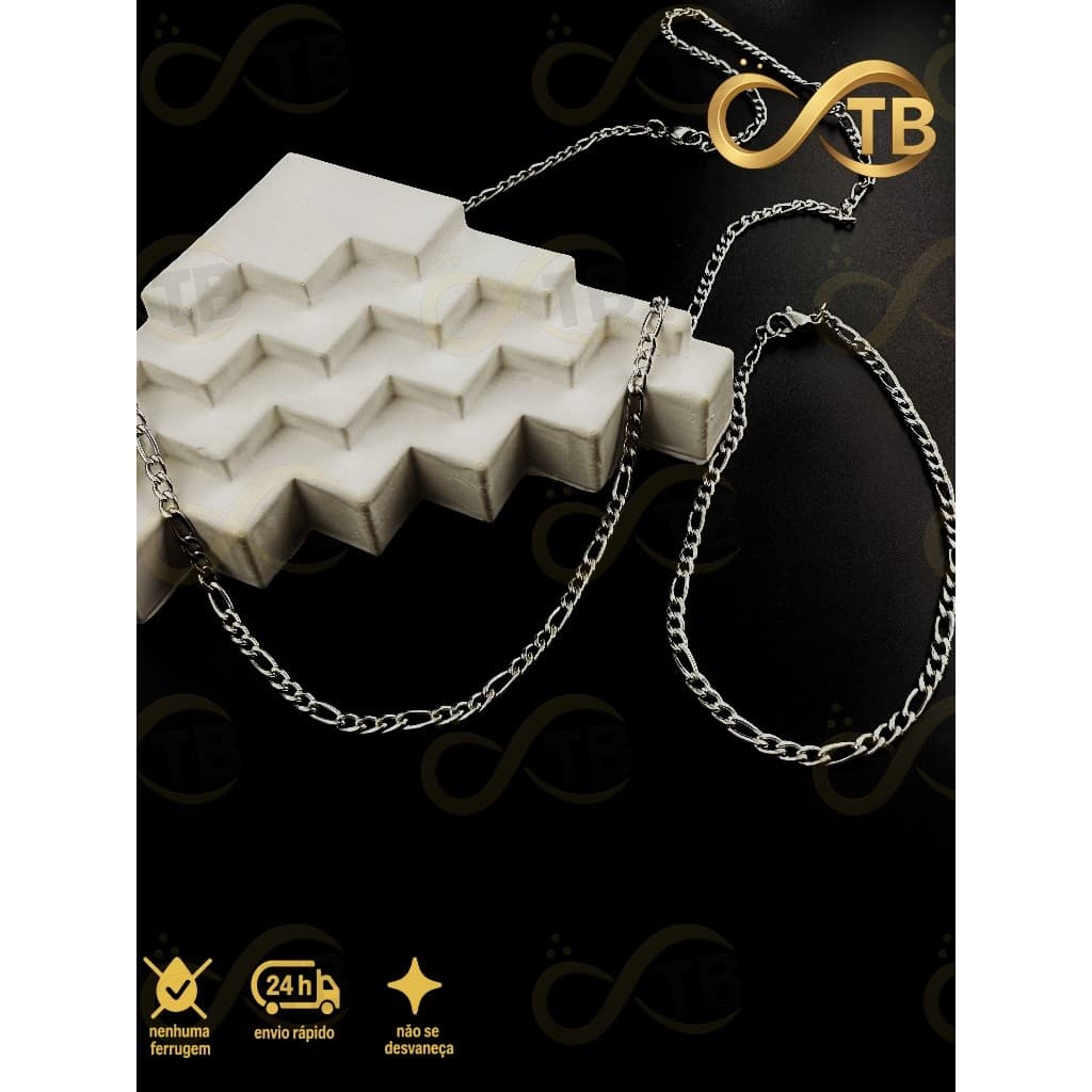 TB Feminino Kit Conjunto Corrente pulseira cordão Masculino feminino Presentes para o Dia dos Namorados