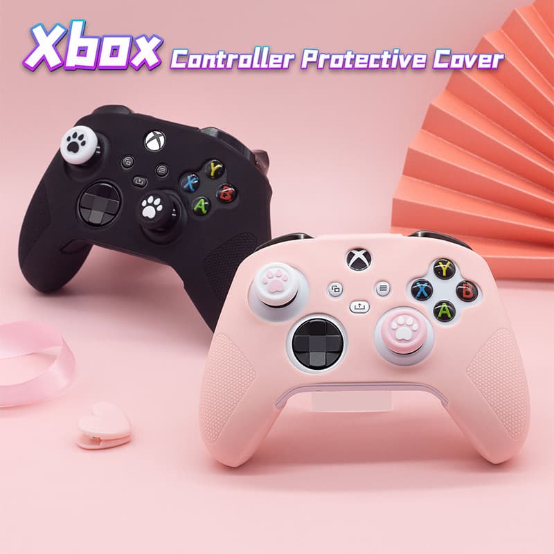Capa Protetora Para Controle De Xbox , Textura Revestida Com Spray , Cores Rosa Feminino E Ousadas , De Silicone Jogo On