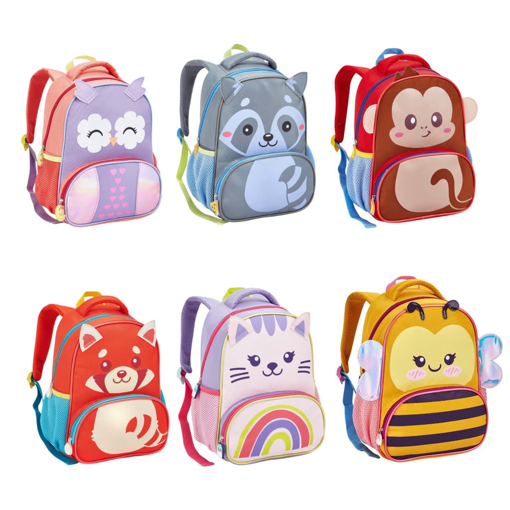 Mochila Infantil Escolar Animais Costas 3D Zoop
