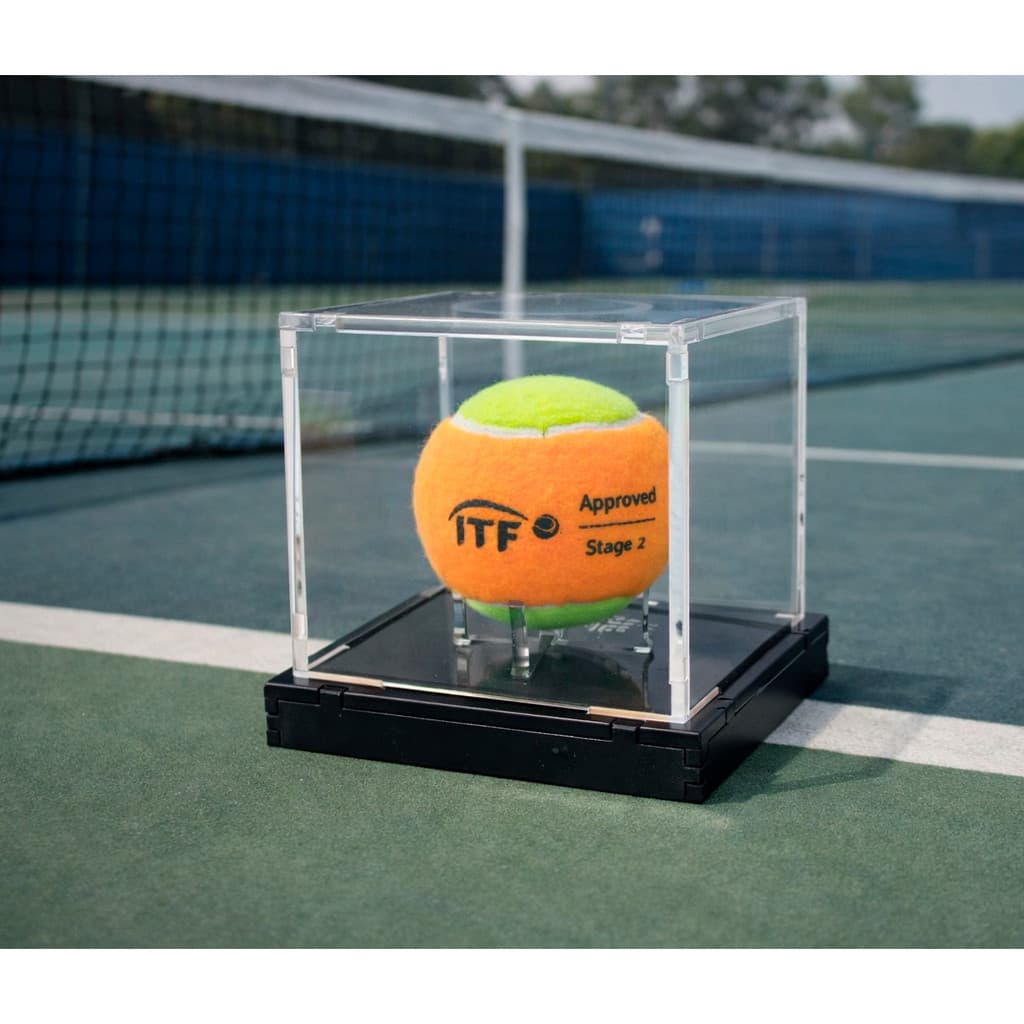 EXPOSITOR ACRÍLICO BOLA DE TENIS E BEISEBOL 9X9X9