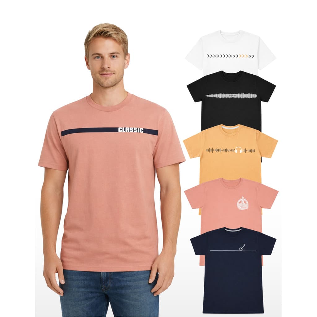Kit 2 Camiseta Masculina Manga Curta Malha Casual Algodão Confortavel Uso Diario Passeio Festa