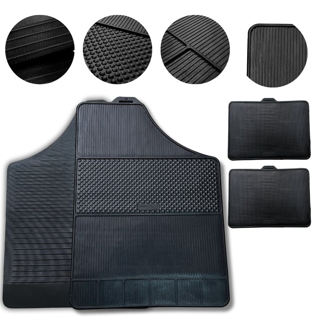 Jogo Tapete De Borracha Universal Para Carro Brb Unicol Preto