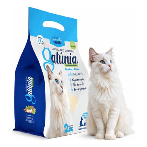 Gatúnia Areia Premium Média Biodegradável Mandioca Milho 2kg