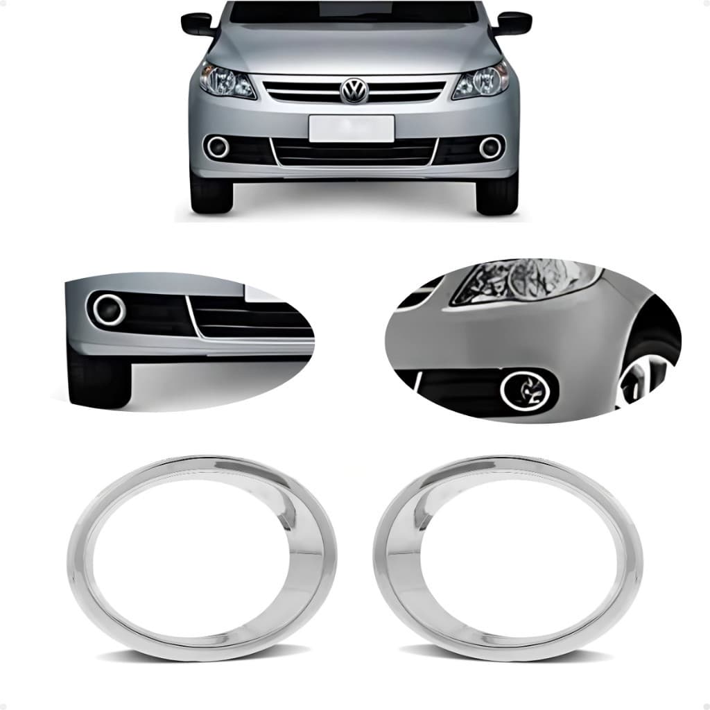 Aplique Cromado Moldura Farol De Milha Gol Voyage G5 2009 A 2012