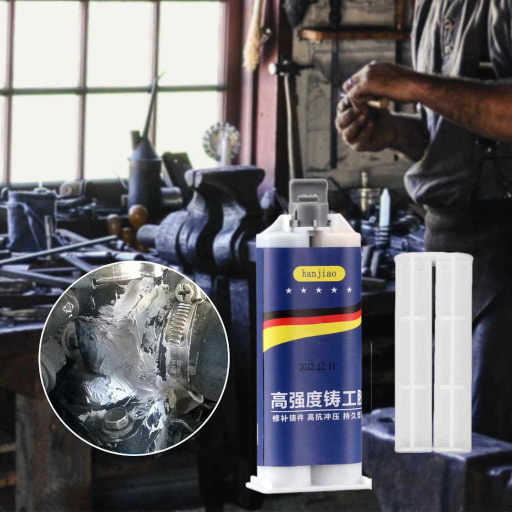 Cola de Fundição AB Soldagem a Frio Resistente a Altas Temperaturas Reparo de Metal 100ML