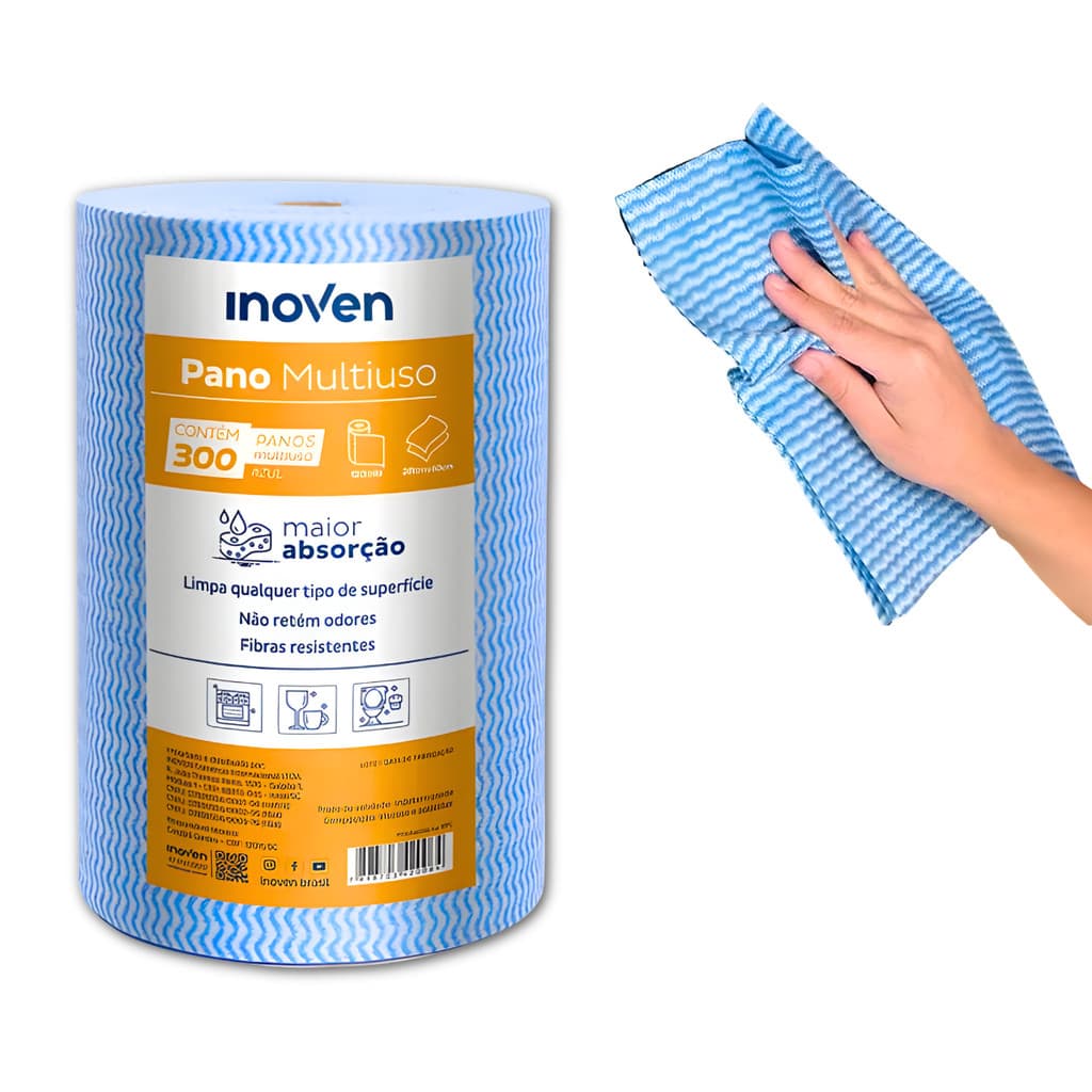Rolo Pano Multiuso 28x120m 40CM Azul - Inoven