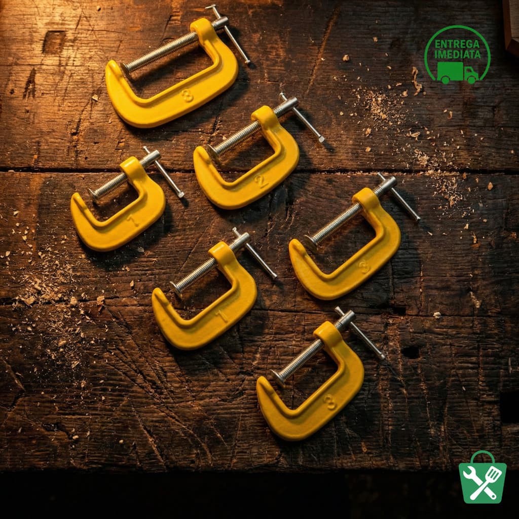 Kit 6 Grampos Sargento Mini Tipo C Marcenaria Artesanato DIY Fixação