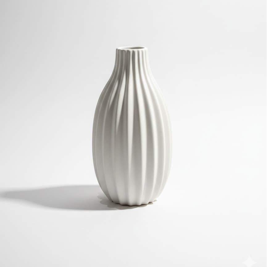 Vaso Decorativo Porcelana Off White 13x7