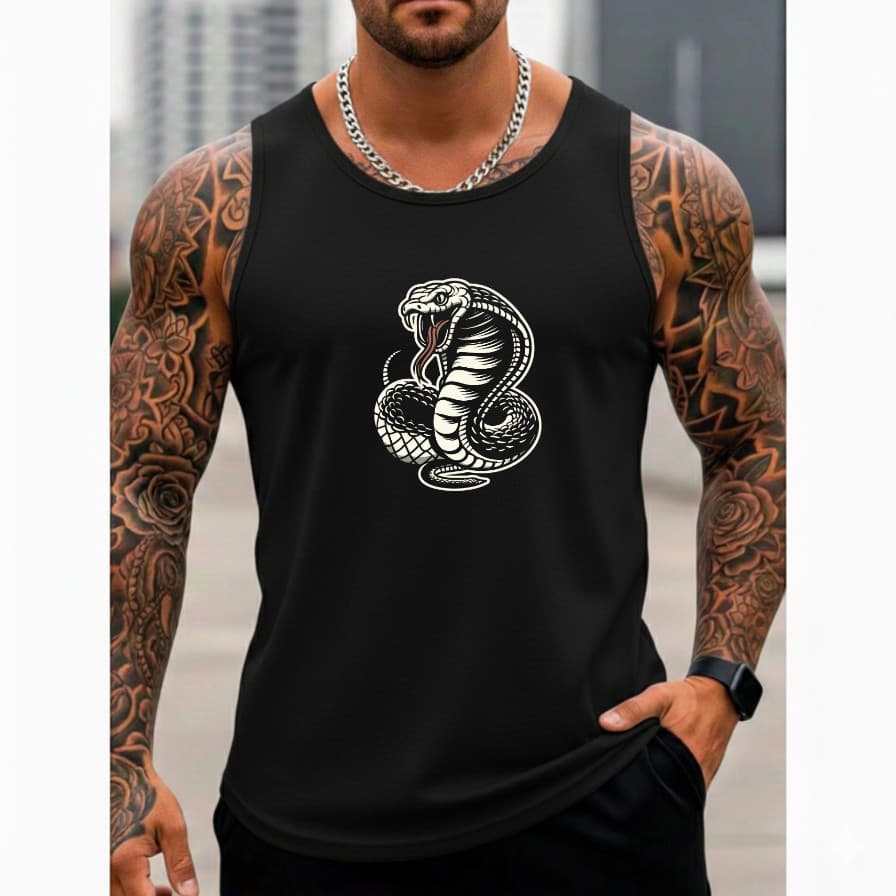 Regata Masculina Algodão Premium Estampa Urso Cobra Envio Imediato