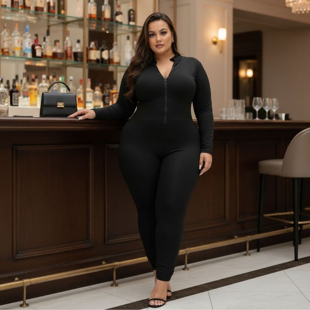 Macacão feminino manga calça longa suplex virginia GG PLUS SIZE tecido suplex festa balada