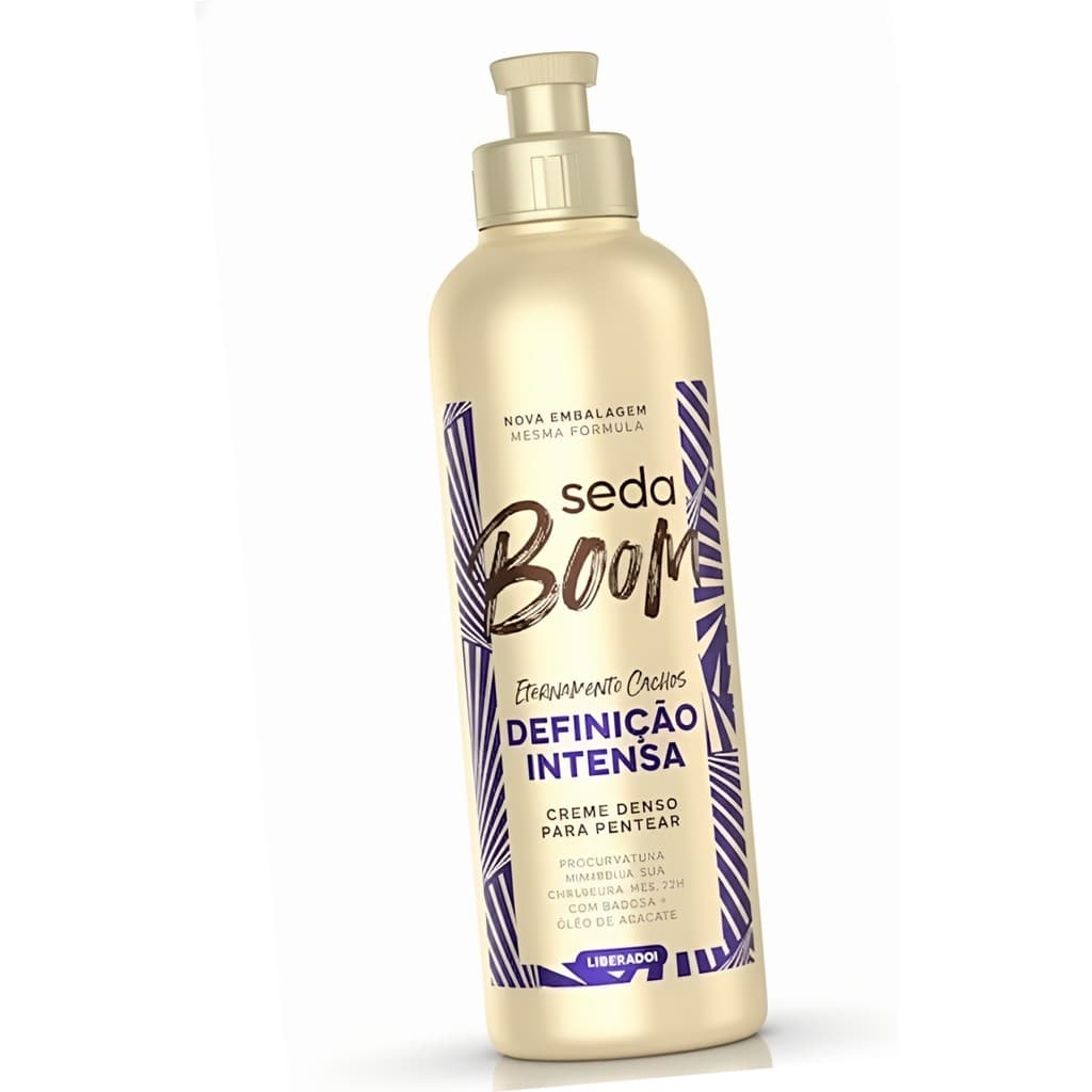 Creme de Pentear Seda Boom 350ml Hidrata Define Frizz Babosa Óleo Abacate ProCurvatura
