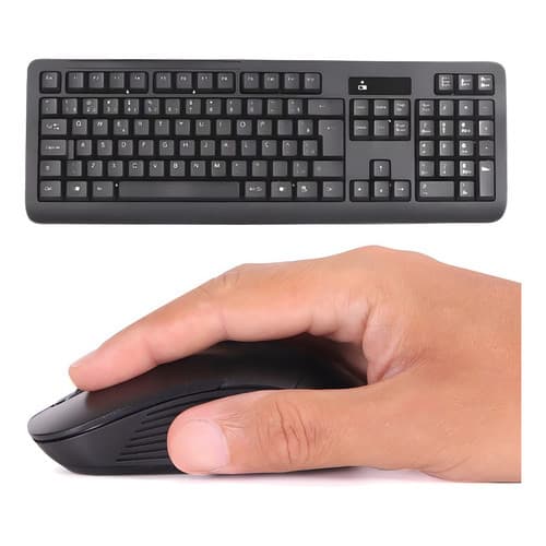 Kit Teclado Mouse Sem Fio Wireless 2.4 Ghz Pc Tv Note Abnt2 Home Office Escritório