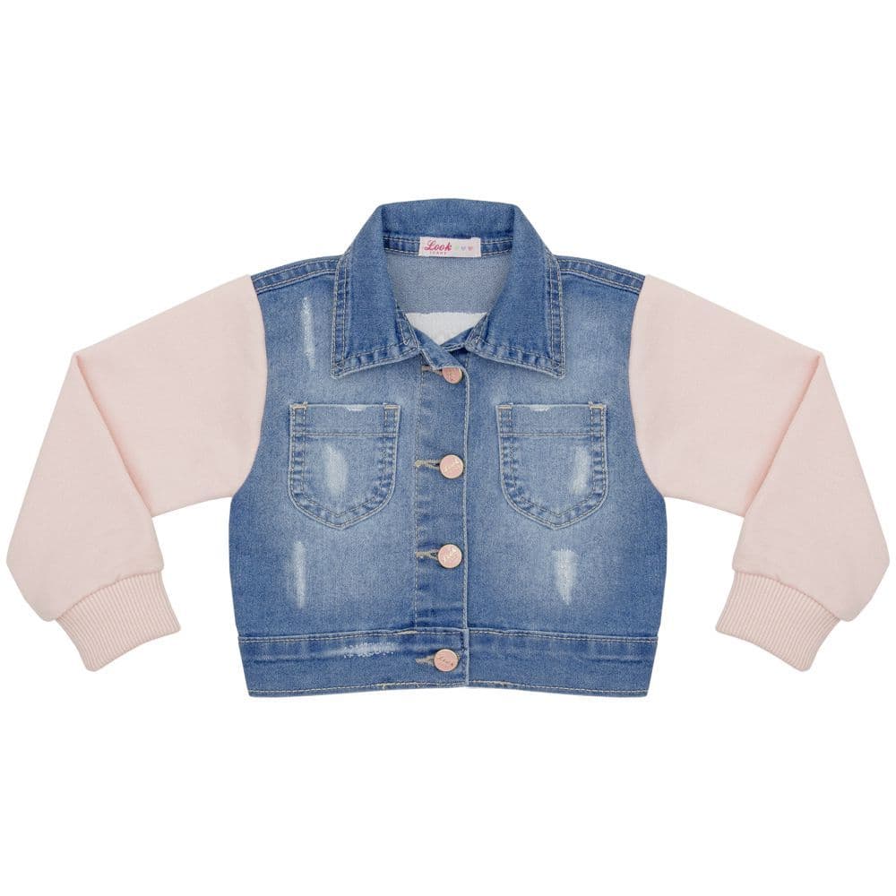 Jaqueta Infantil Look Jeans c/ Moletom Jeans