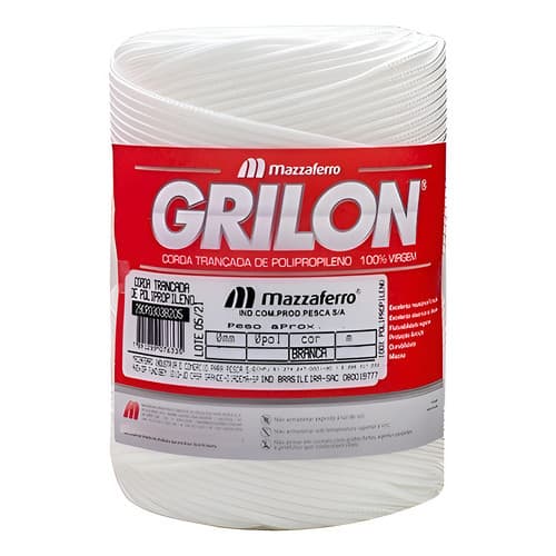 Corda Trançada Grilon Branca 3,5 Mm Pp 170 Metros 1 Kg Branco