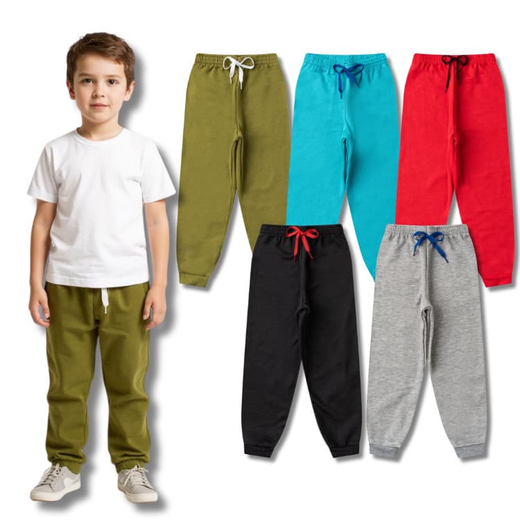 Kit Sortido Calça Moletom Lisa Masculino/Menino Infantil - Roupas de Inverno Moletom Peluciado