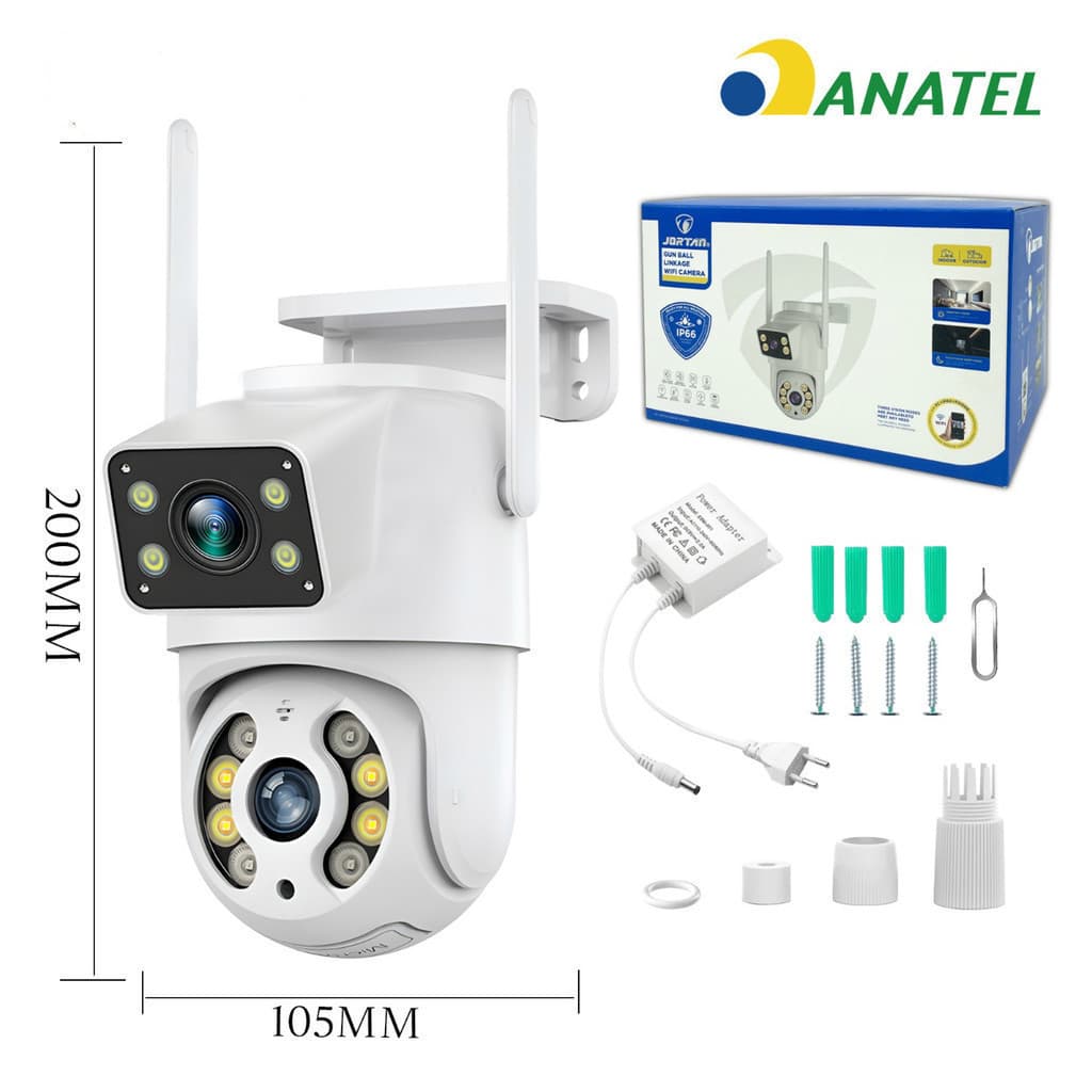 Câmera de segurança YOOSEE IP66 Wi-Fi com lente dupla e sensor de movimento 360° MARISA
