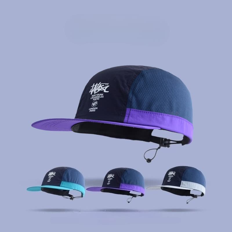 Boné Five Panel Bordado Masculino Feminino Moda Malha Nylon Corrida Ciclismo Diário Chapéu