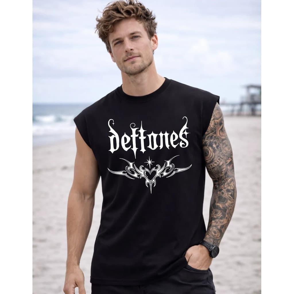 Camiseta Regata Oversized Rock Deftones Cavada