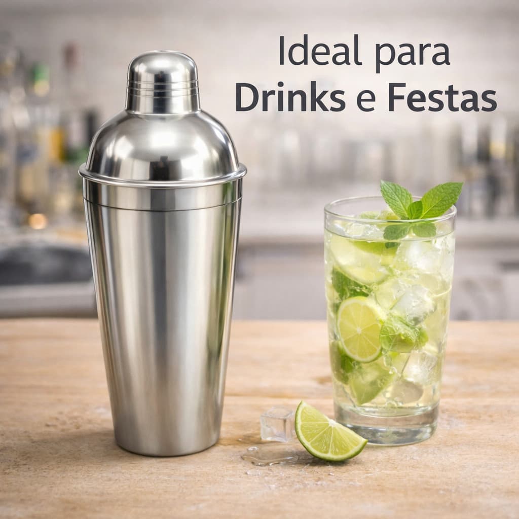Coqueteleira Inox  500ml para Drinks | Bar, Festa, Carnaval -  Caipirinha