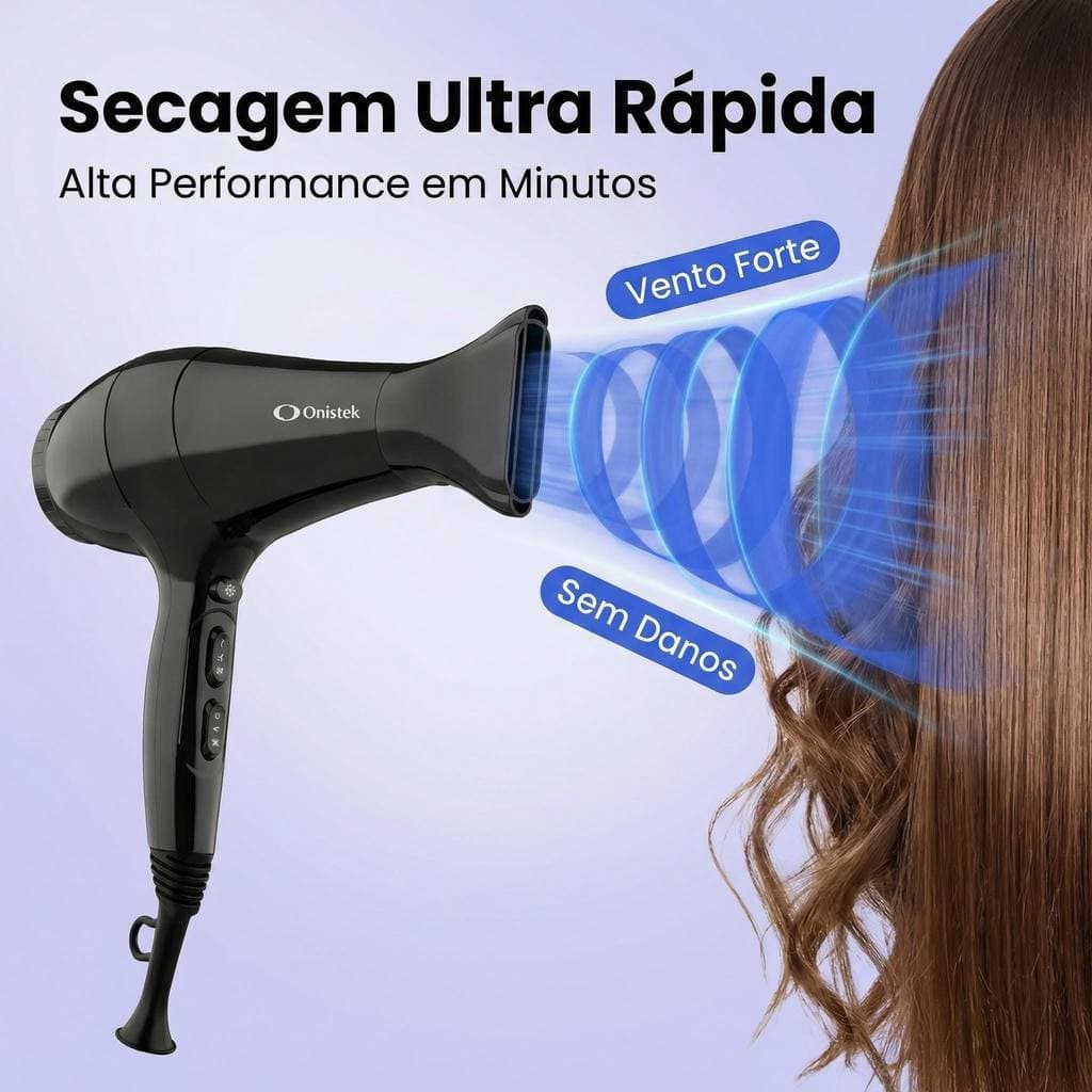 Secador De Cabelo Profissional 2000w 3 Temperaturas 127v-220v