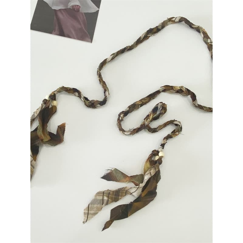 Feminino simples All-Match cinto fino atado corda trançada decorativa combinando saia atada feminino atado Ethn