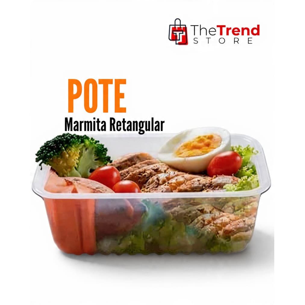 144 uni Potes Marmita fitness embalagem descartável transparente 1000 ml  BPA Free  vai ao freezer e microondas