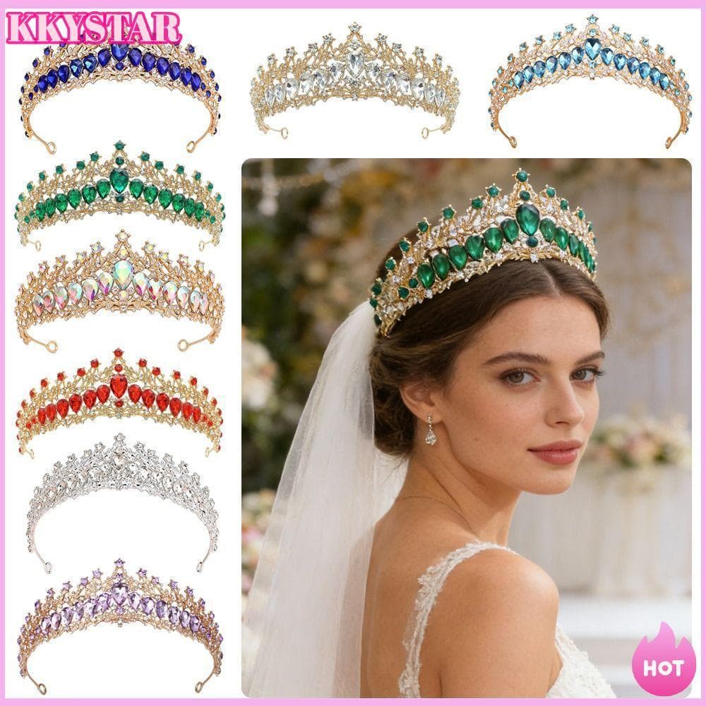KKXY Luxo Elegante Cristal Princesa Coroa Acessórios De Cabelo Tiara Para Festa Feminina Strass Casamento De Noiva Novas