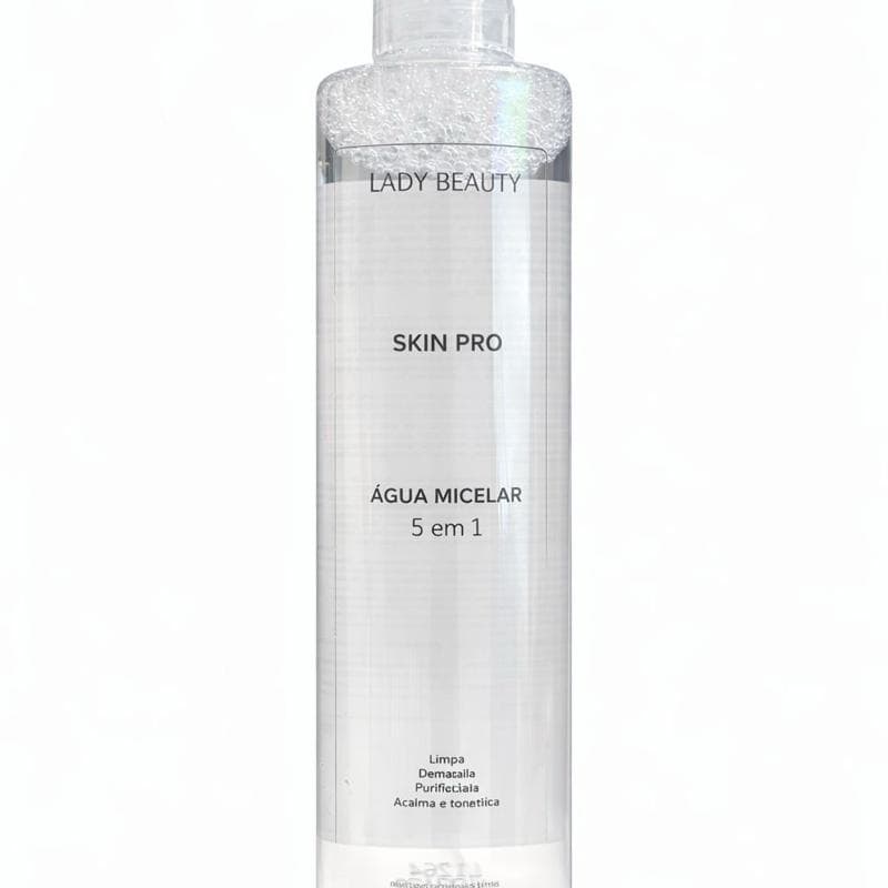 Água Micelar 5 em 1 310 ML Lady Beauty Skin Pro Limpeza Hidratação Skin Care hidratantes faciais