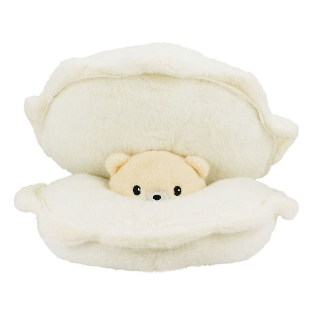 Concha Com Urso Bege Dentro 19x34cm - Pelúcia