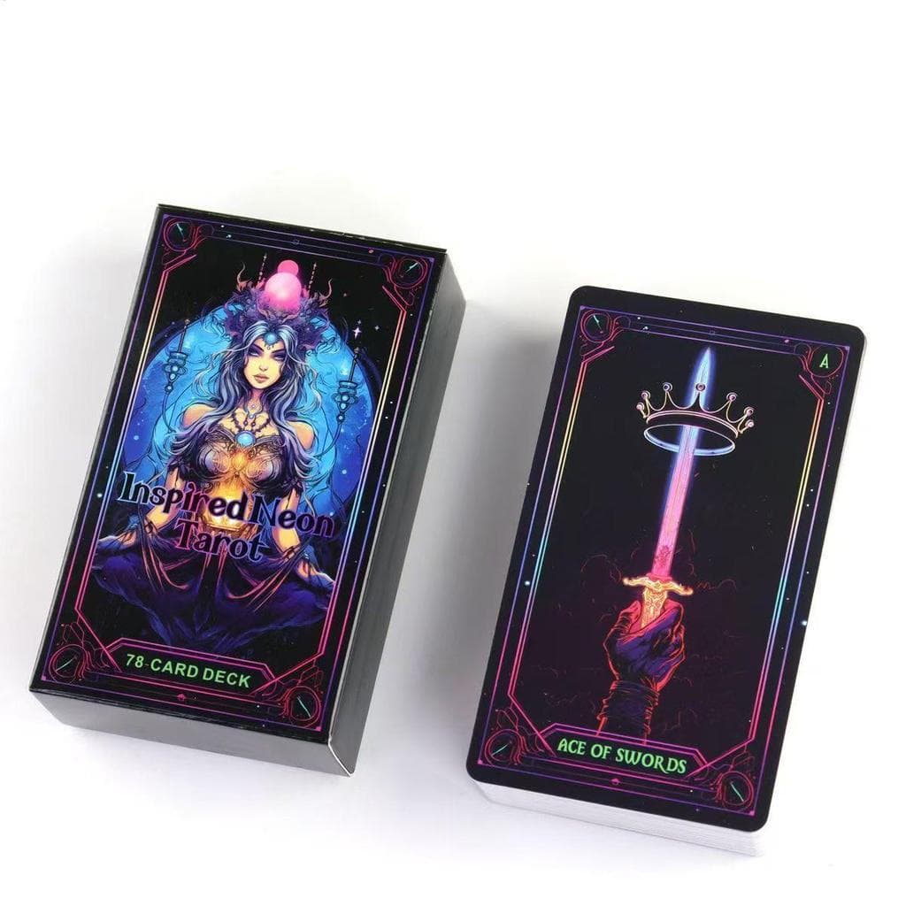 78 Cartas Inspiradas Em De Tarô Neon Visões Inglês Edição De Adivinhação Baralho Jogos De Tabuleiro 10.3 * 6cm Fithobr