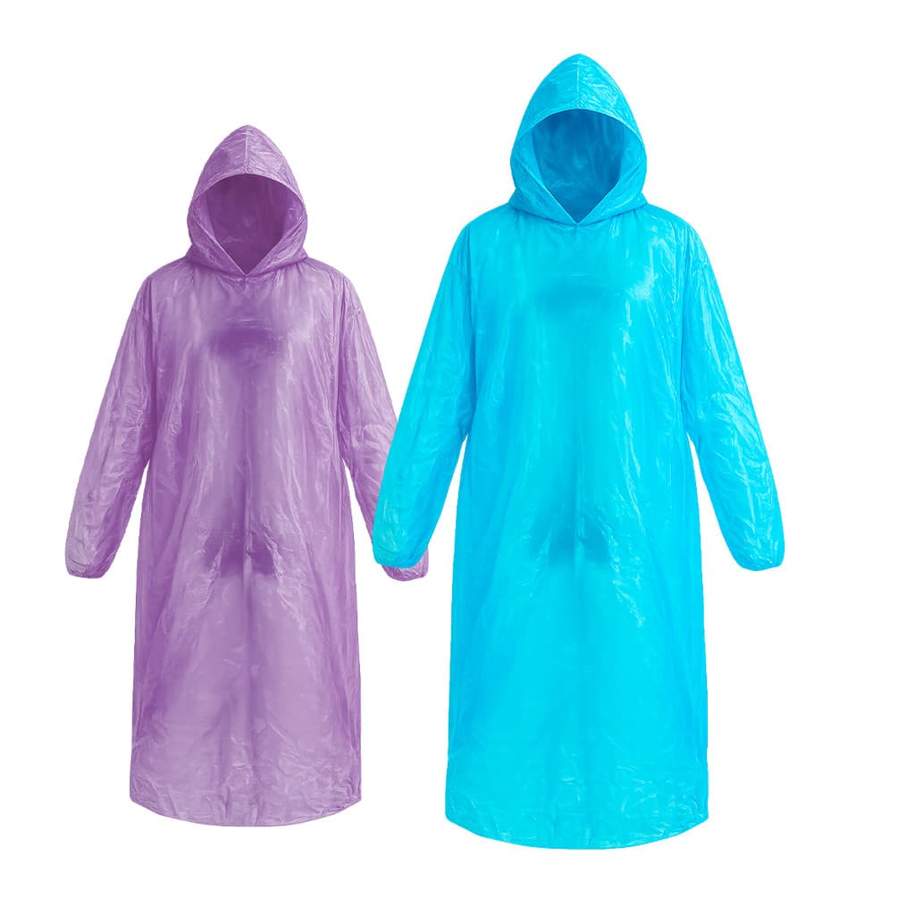 2 Capa Protetora Portátil  Adulto Capuz Viagem Impermeável Acampamento Festa  Roupa Emergência Chuva