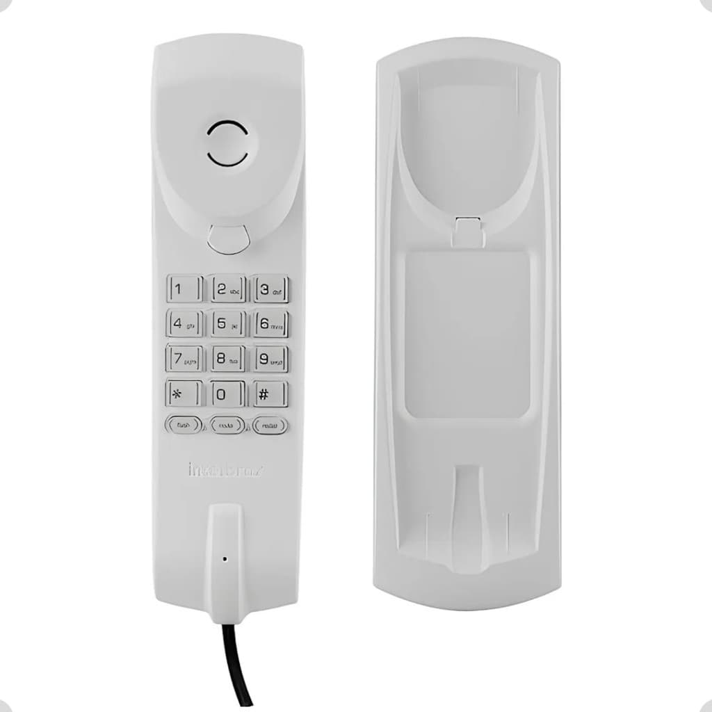 Telefone Intelbras TC20 Gôndola Cinza Ártico Mesa Parede Cabo Longo Funções Residencial Comercial