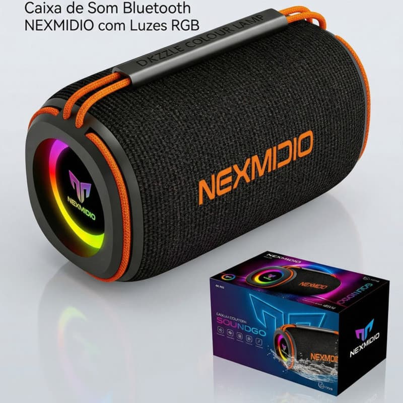 Portátil Caixa De Som Bluetooth Resistente a Água Com Alto Falante Duplo e Luz RGB Caixa De Som Com MD-B01